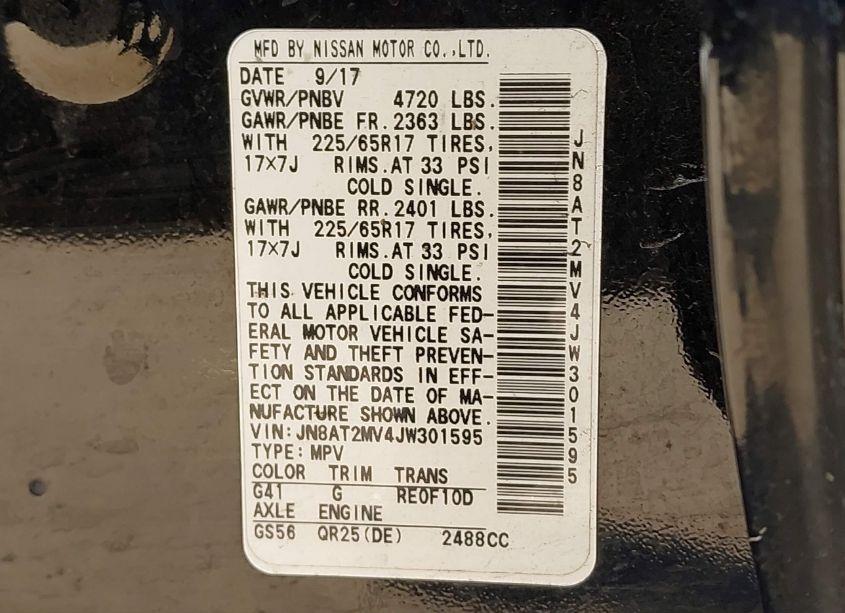 Photo 9 of 2018 Nissan Rogue SV (VIN JN8AT2MV4JW301595)