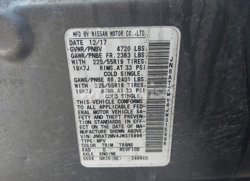 Photo 9 of 2018 Nissan Rogue SL (VIN JN8AT2MV4JW315996)