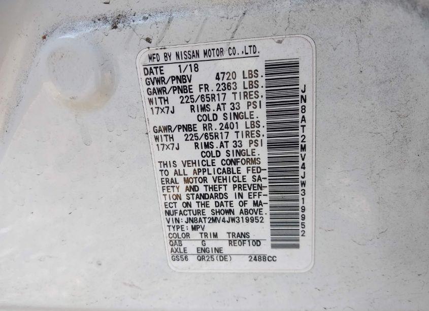 Photo 9 of 2018 Nissan Rogue SV (VIN JN8AT2MV4JW319952)