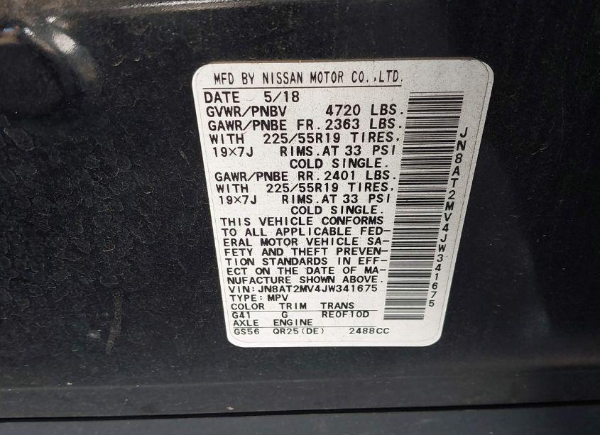 Photo 9 of 2018 Nissan Rogue SL (VIN JN8AT2MV4JW341675)