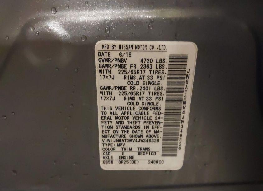 Photo 9 of 2018 Nissan Rogue SV (VIN JN8AT2MV4JW346326)