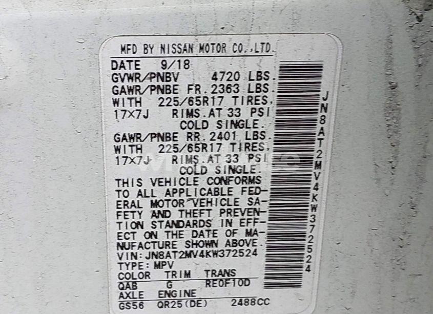 Photo 9 of 2019 Nissan Rogue SV (VIN JN8AT2MV4KW372524)