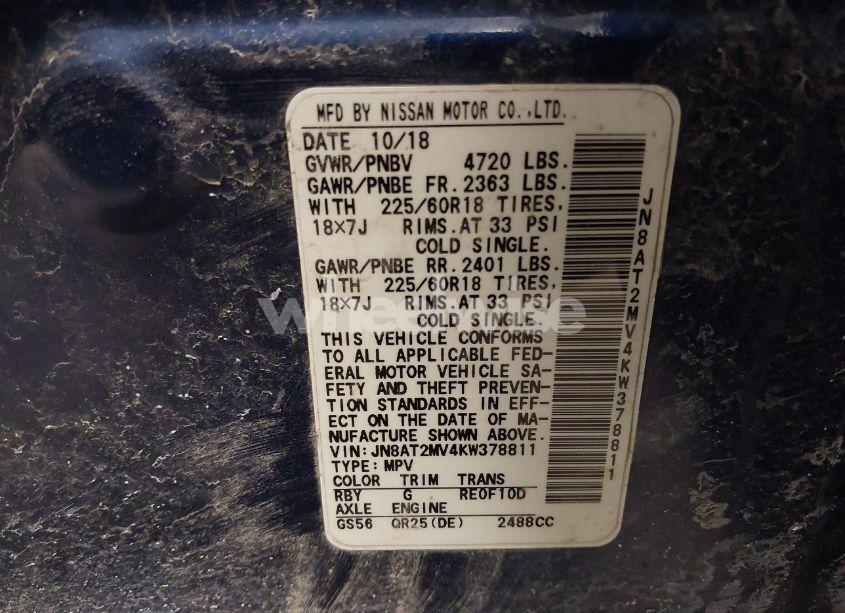 Photo 9 of 2019 Nissan Rogue SV (VIN JN8AT2MV4KW378811)