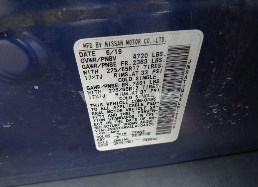 Photo 9 of 2020 Nissan Rogue SV INTELLIGENT AWD (VIN JN8AT2MV4LW104378)