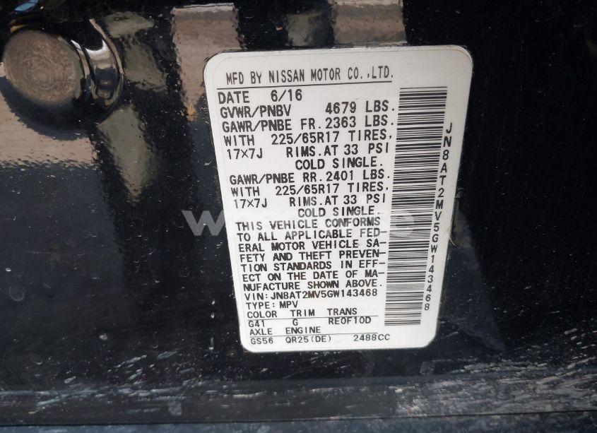 Photo 9 of 2016 Nissan Rogue S (VIN JN8AT2MV5GW143468)