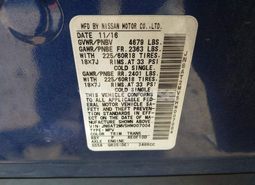 Photo 9 of 2017 Nissan Rogue SL (VIN JN8AT2MV5HW007004)