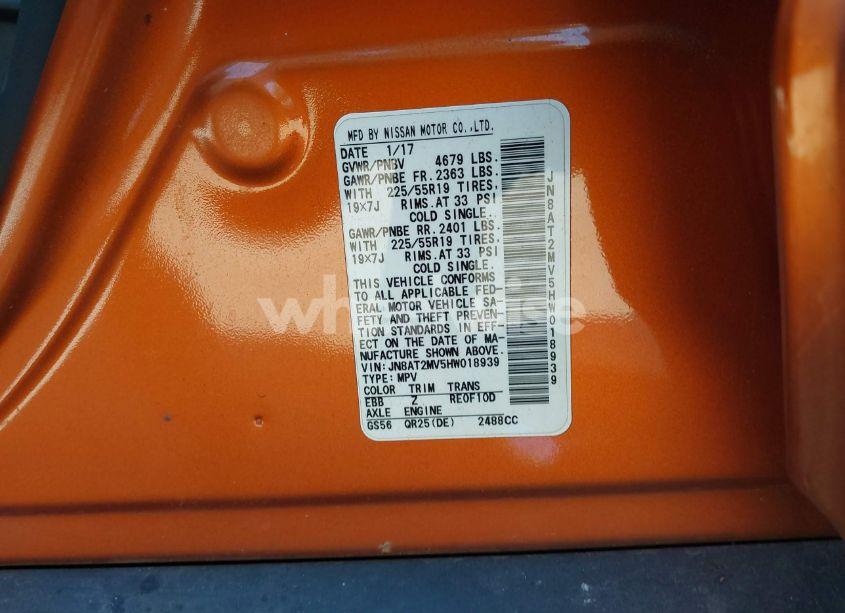 Photo 9 of 2017 Nissan Rogue SL (VIN JN8AT2MV5HW018939)