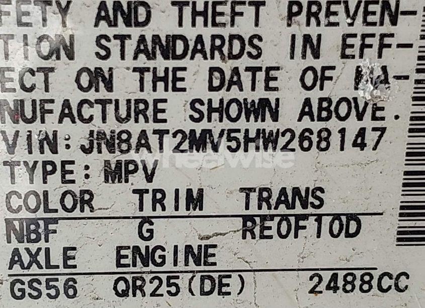 Photo 9 of 2017 Nissan Rogue SV (VIN JN8AT2MV5HW268147)