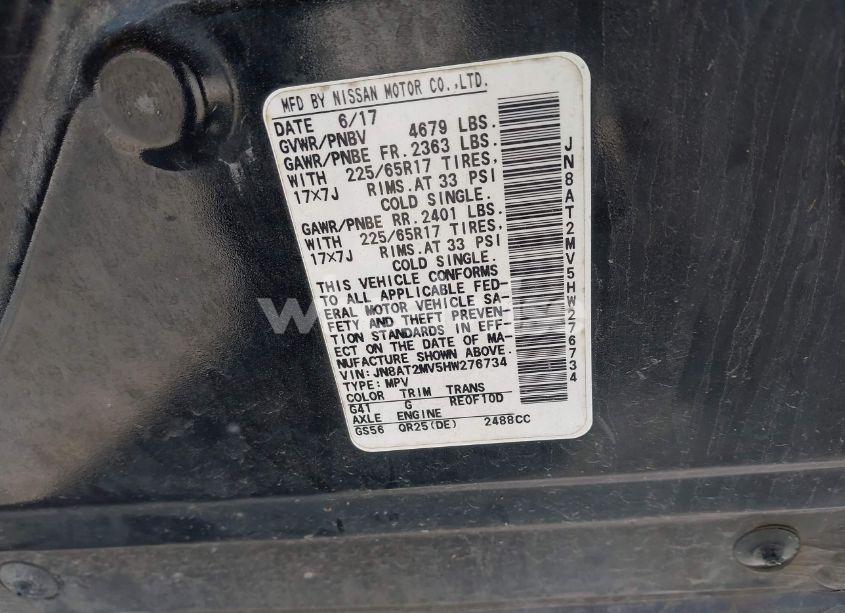 Photo 9 of 2017 Nissan Rogue S (VIN JN8AT2MV5HW276734)