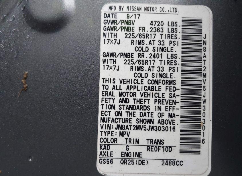 Photo 9 of 2018 Nissan Rogue SV (VIN JN8AT2MV5JW303016)