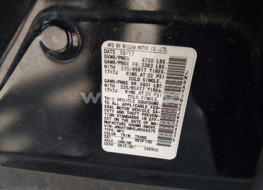 Photo 9 of 2018 Nissan Rogue SV (VIN JN8AT2MV5JW304375)