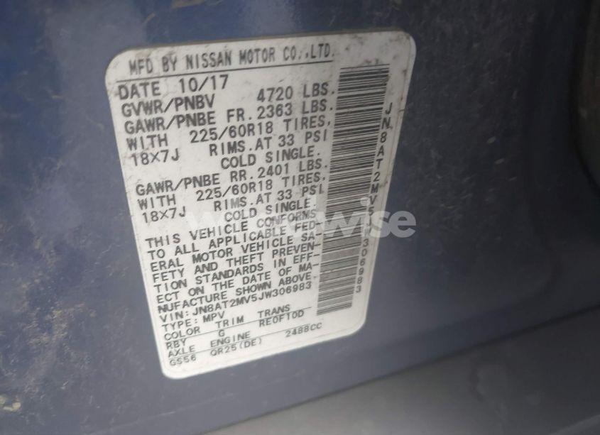 Photo 9 of 2018 Nissan Rogue SL (VIN JN8AT2MV5JW306983)