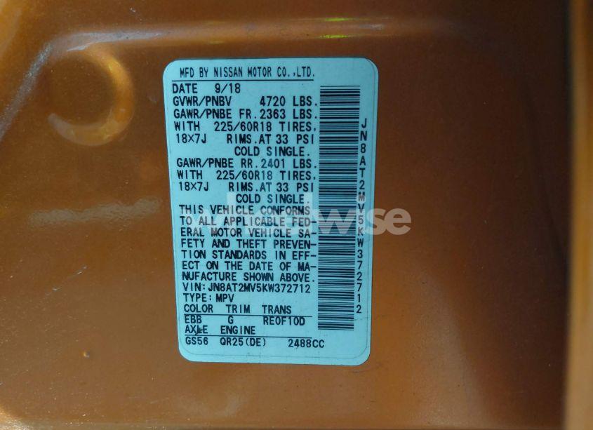 Photo 9 of 2019 Nissan Rogue SV (VIN JN8AT2MV5KW372712)