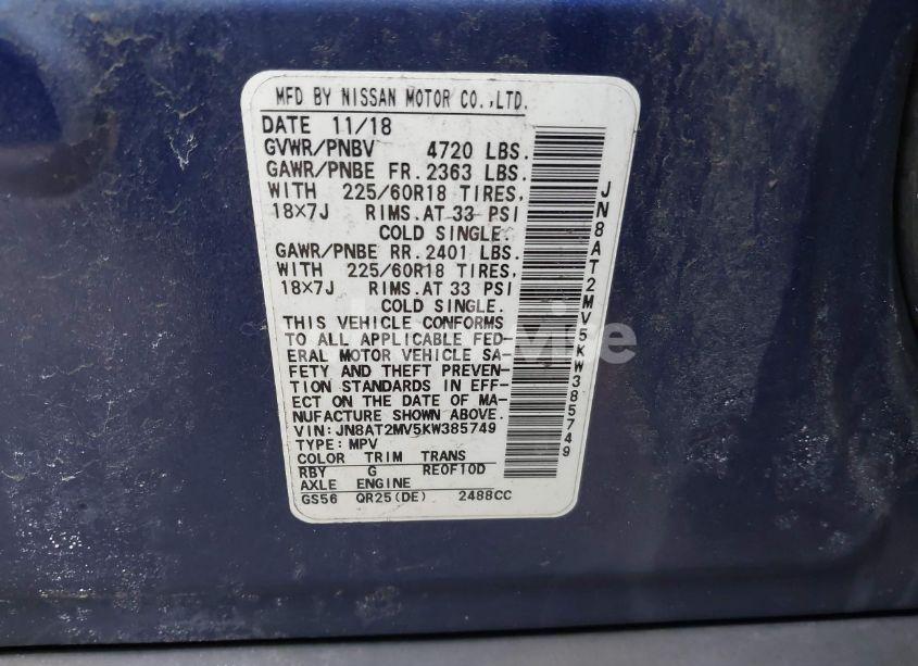 Photo 9 of 2019 Nissan Rogue SV (VIN JN8AT2MV5KW385749)