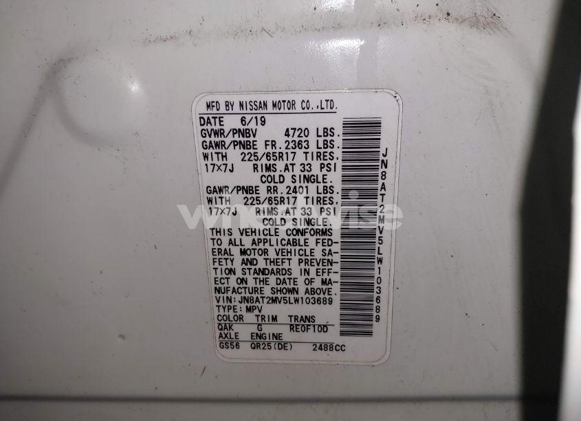 Photo 9 of 2020 Nissan Rogue S INTELLIGENT AWD (VIN JN8AT2MV5LW103689)