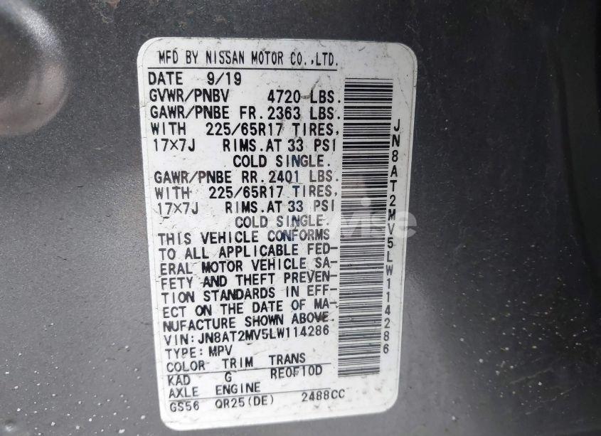 Photo 9 of 2020 Nissan Rogue SV INTELLIGENT AWD (VIN JN8AT2MV5LW114286)