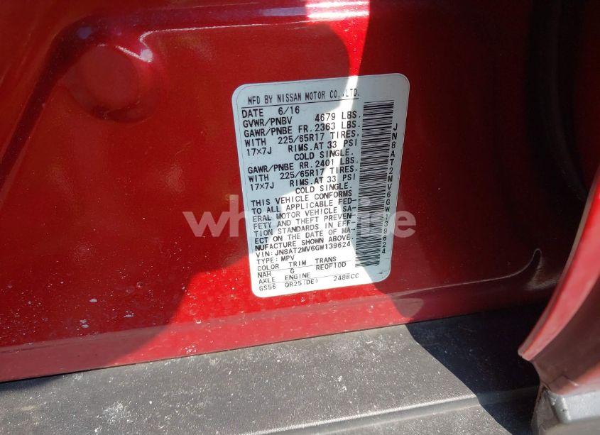 Photo 9 of 2016 Nissan Rogue S (VIN JN8AT2MV6GW139624)