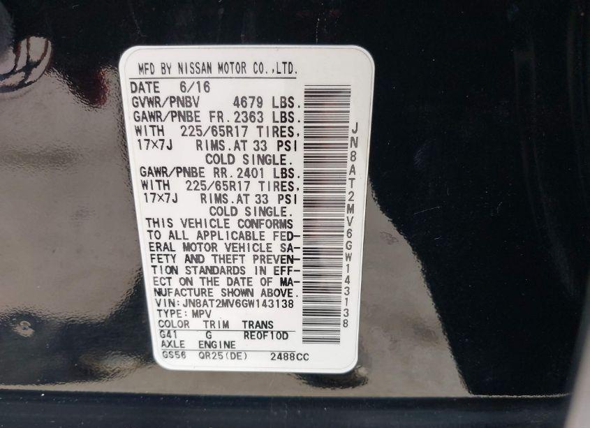 Photo 9 of 2016 Nissan Rogue S (VIN JN8AT2MV6GW143138)