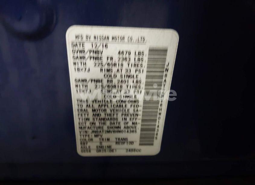 Photo 9 of 2017 Nissan Rogue SL (VIN JN8AT2MV6HW014365)