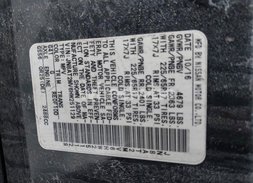 Photo 9 of 2017 Nissan Rogue S (VIN JN8AT2MV6HW251129)