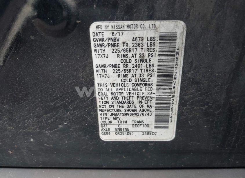 Photo 9 of 2017 Nissan Rogue S (VIN JN8AT2MV6HW276743)