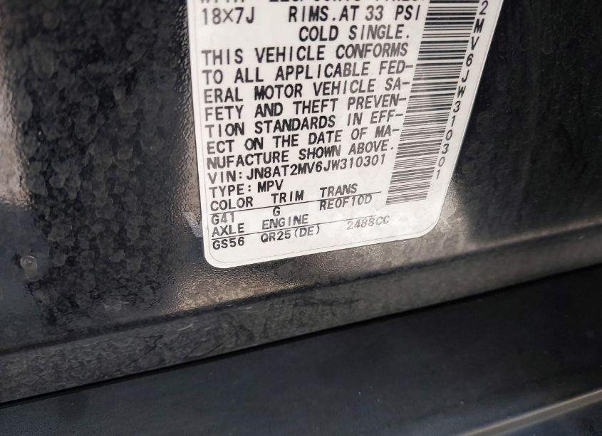 Photo 9 of 2018 Nissan Rogue SL (VIN JN8AT2MV6JW310301)