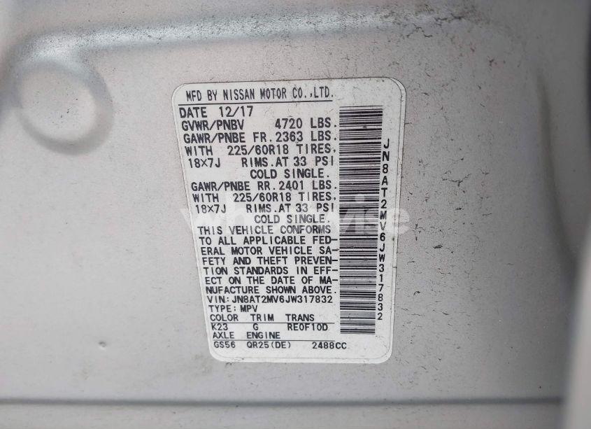 Photo 9 of 2018 Nissan Rogue SL (VIN JN8AT2MV6JW317832)