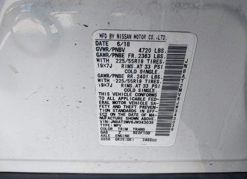 Photo 9 of 2018 Nissan Rogue SL (VIN JN8AT2MV6JW343038)