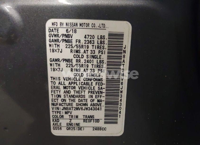 Photo 9 of 2018 Nissan Rogue SL (VIN JN8AT2MV6JW343041)