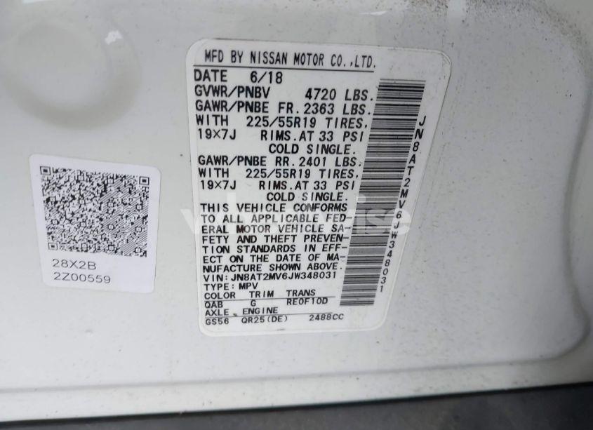 Photo 9 of 2018 Nissan Rogue SL (VIN JN8AT2MV6JW348031)