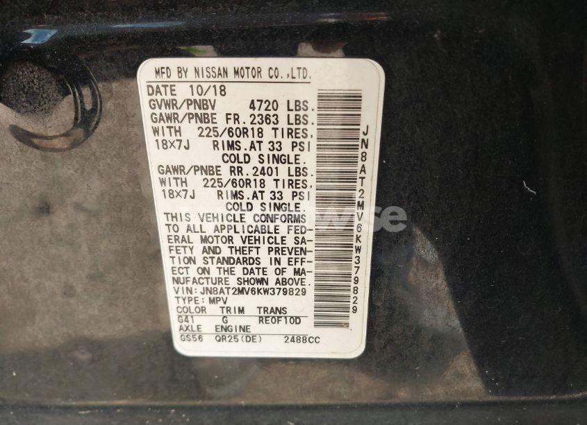 Photo 9 of 2019 Nissan Rogue SV (VIN JN8AT2MV6KW379829)