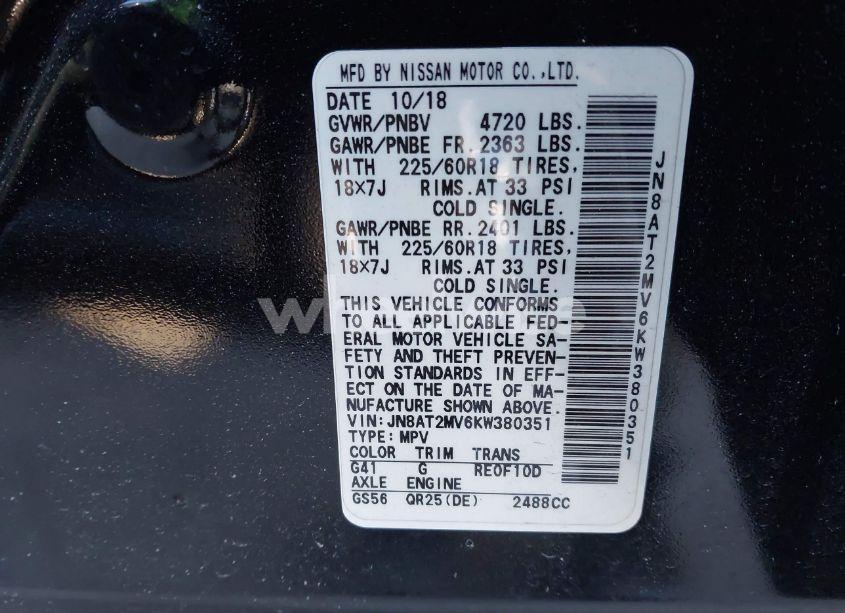 Photo 9 of 2019 Nissan Rogue SV (VIN JN8AT2MV6KW380351)