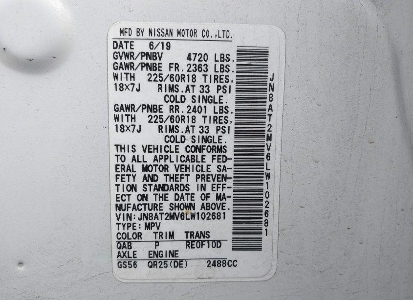 Photo 9 of 2020 Nissan Rogue SV INTELLIGENT AWD (VIN JN8AT2MV6LW102681)