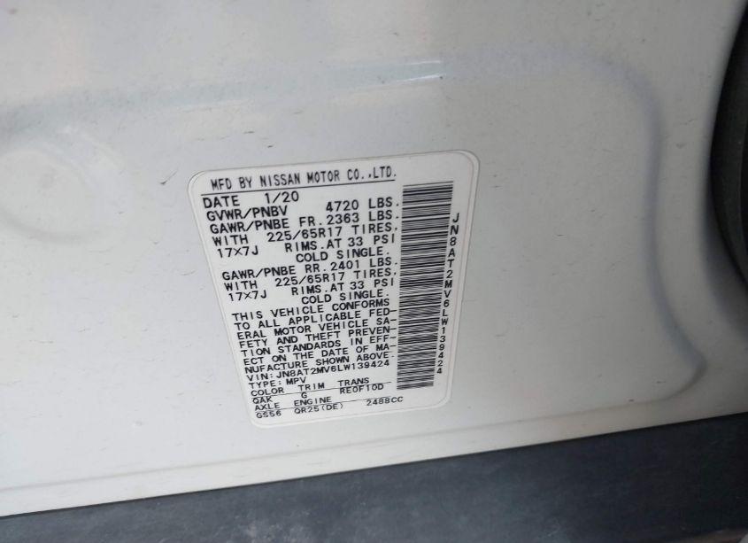 Photo 9 of 2020 Nissan Rogue SV INTELLIGENT AWD (VIN JN8AT2MV6LW139424)