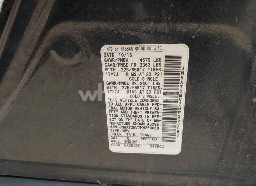 Photo 9 of 2017 Nissan Rogue S (VIN JN8AT2MV7HW250068)