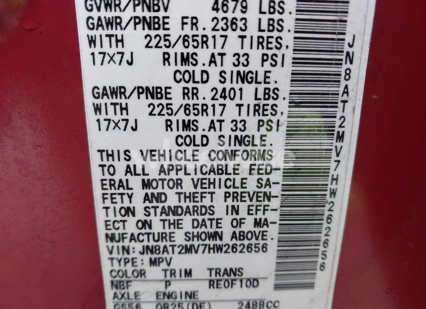 Photo 9 of 2017 Nissan Rogue S (VIN JN8AT2MV7HW262656)