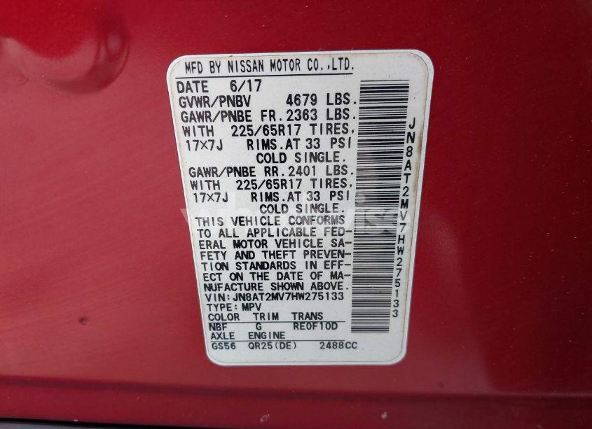 Photo 9 of 2017 Nissan Rogue S (VIN JN8AT2MV7HW275133)