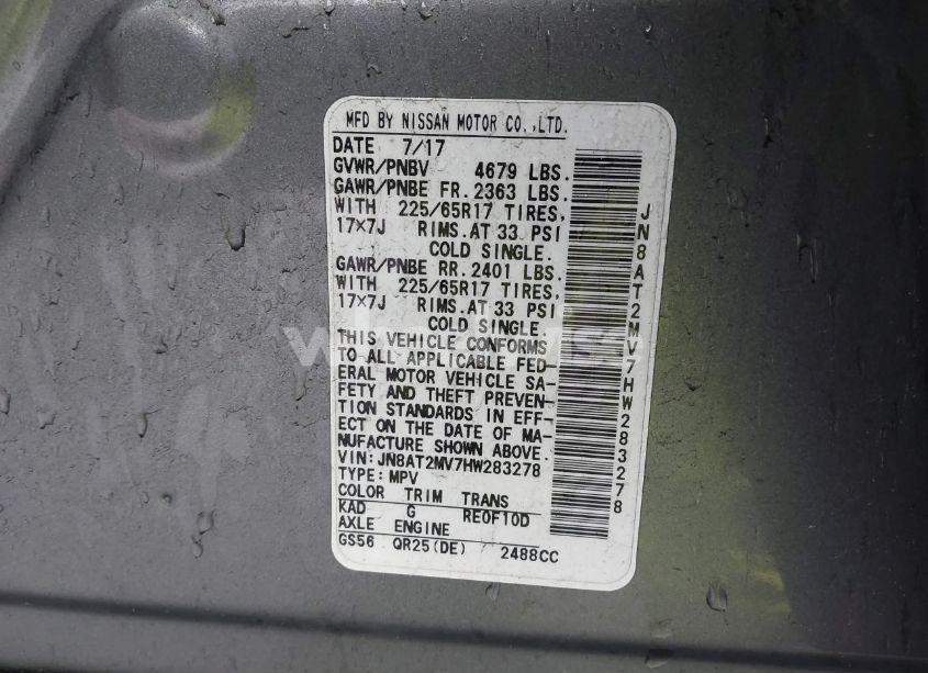 Photo 9 of 2017 Nissan Rogue S (VIN JN8AT2MV7HW283278)