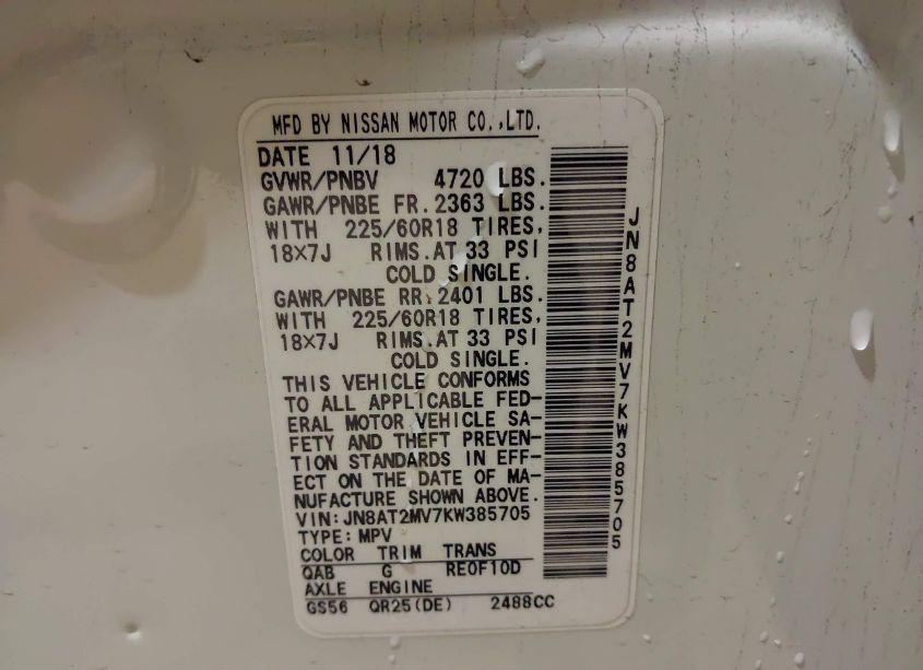 Photo 9 of 2019 Nissan Rogue SV (VIN JN8AT2MV7KW385705)