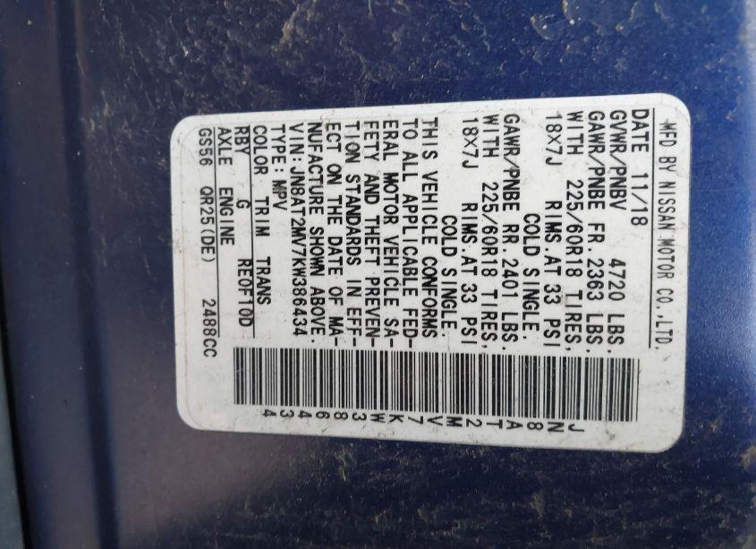 Photo 9 of 2019 Nissan Rogue SV (VIN JN8AT2MV7KW386434)