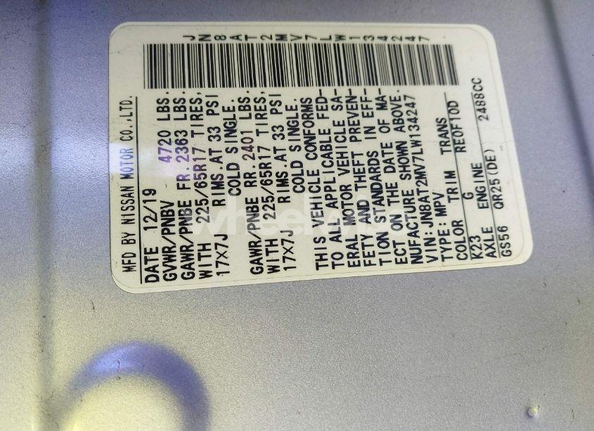 Photo 9 of 2020 Nissan Rogue S INTELLIGENT AWD (VIN JN8AT2MV7LW134247)