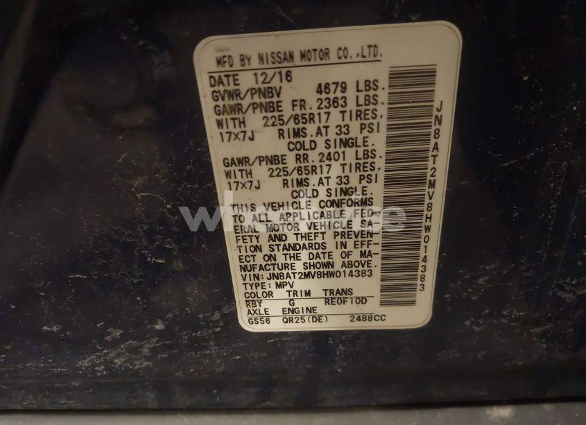 Photo 9 of 2017 Nissan Rogue S (VIN JN8AT2MV8HW014383)