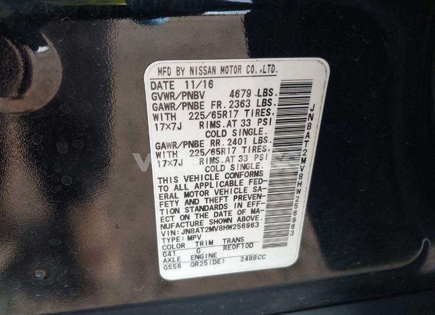 Photo 9 of 2017 Nissan Rogue S (VIN JN8AT2MV8HW256963)