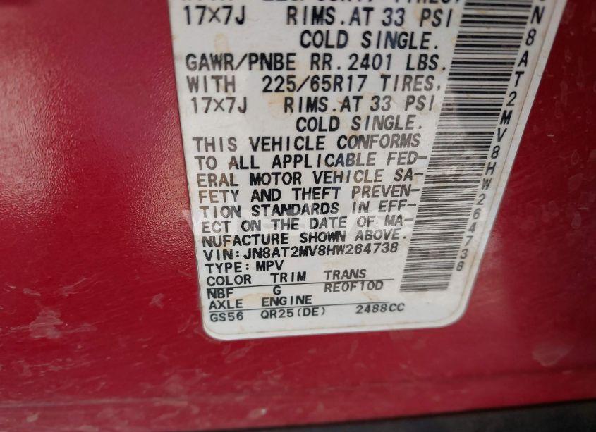 Photo 9 of 2017 Nissan Rogue S (VIN JN8AT2MV8HW264738)