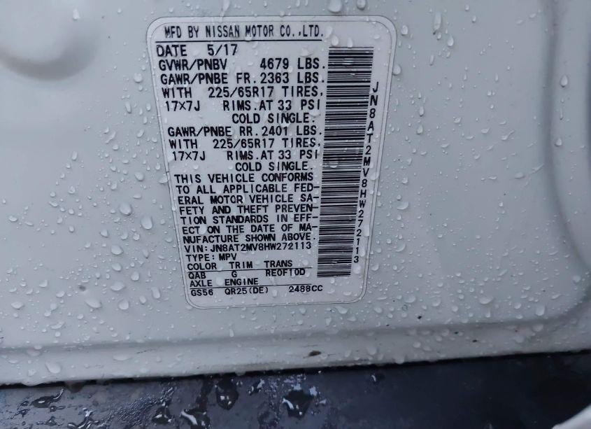 Photo 9 of 2017 Nissan Rogue SV (VIN JN8AT2MV8HW272113)