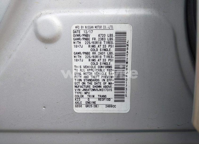 Photo 9 of 2018 Nissan Rogue SL (VIN JN8AT2MV8JW317315)