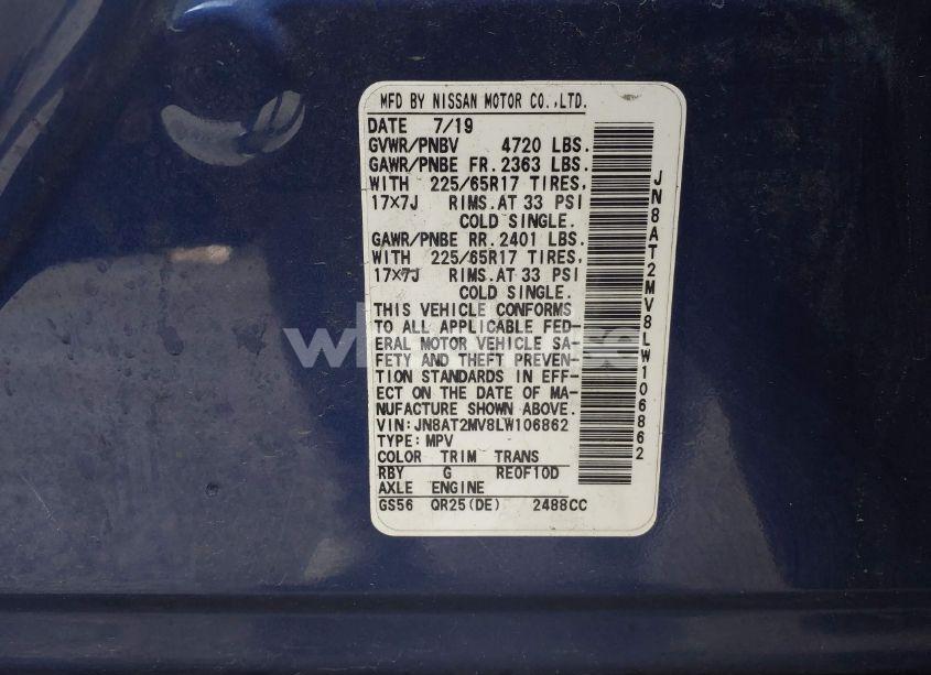 Photo 9 of 2020 Nissan Rogue S INTELLIGENT AWD (VIN JN8AT2MV8LW106862)