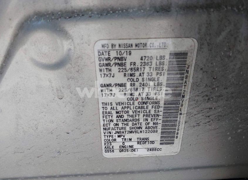 Photo 9 of 2020 Nissan Rogue SV INTELLIGENT AWD (VIN JN8AT2MV8LW122088)