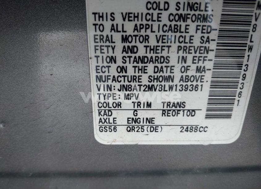 Photo 9 of 2020 Nissan Rogue SV INTELLIGENT AWD (VIN JN8AT2MV8LW139361)