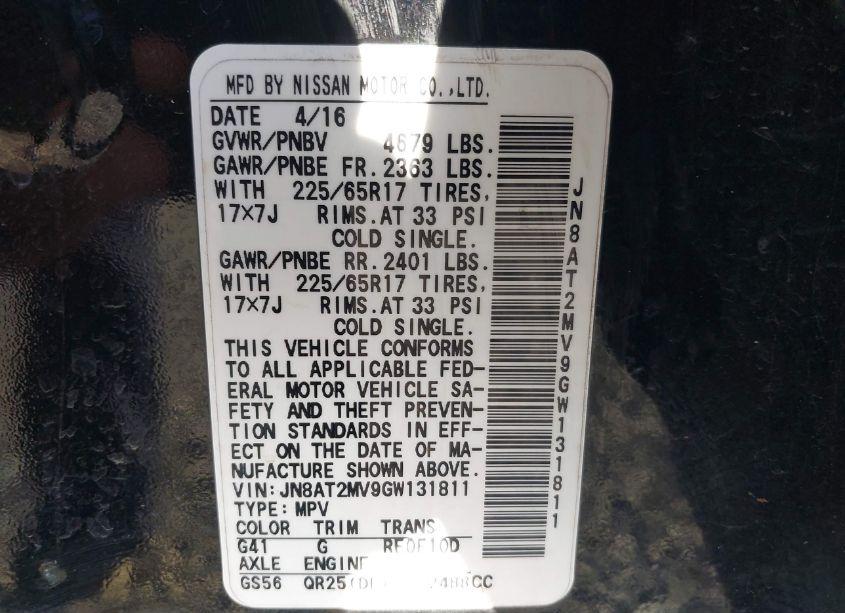 Photo 9 of 2016 Nissan Rogue S (VIN JN8AT2MV9GW131811)